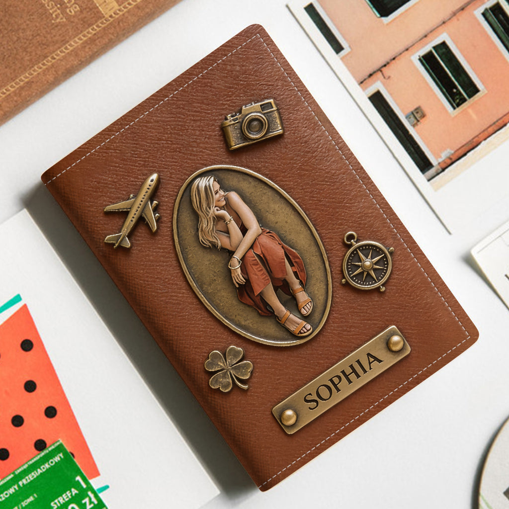 J'adore voyager - Porte-passeport de voyage personnalisé