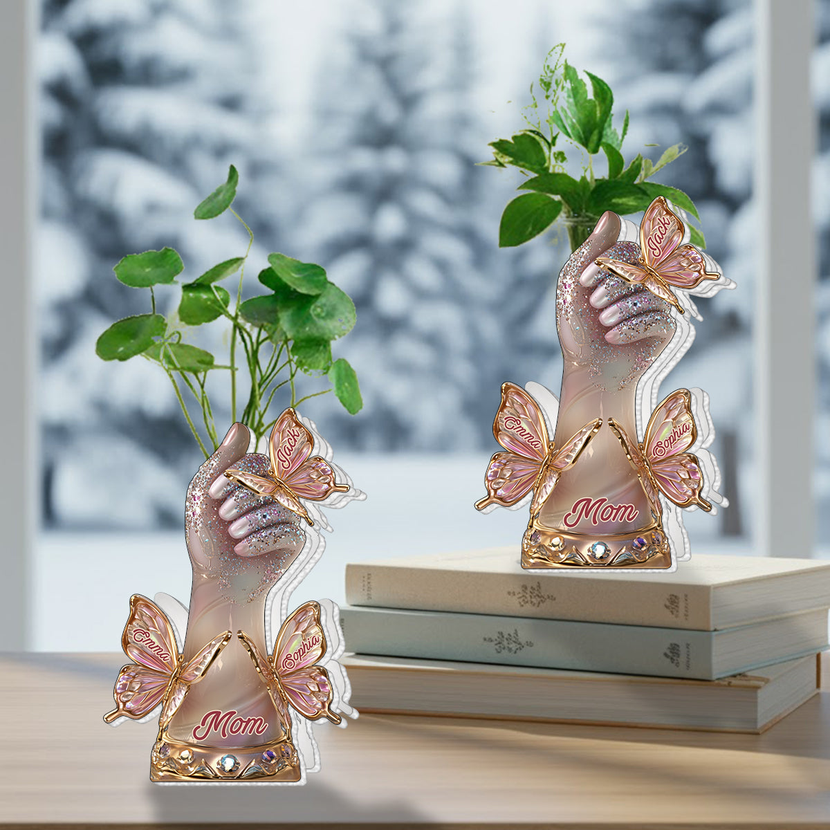 The Love Of The Mother & Her Kids - Personalized Mother Custom Shape Acrylic Flower Vase