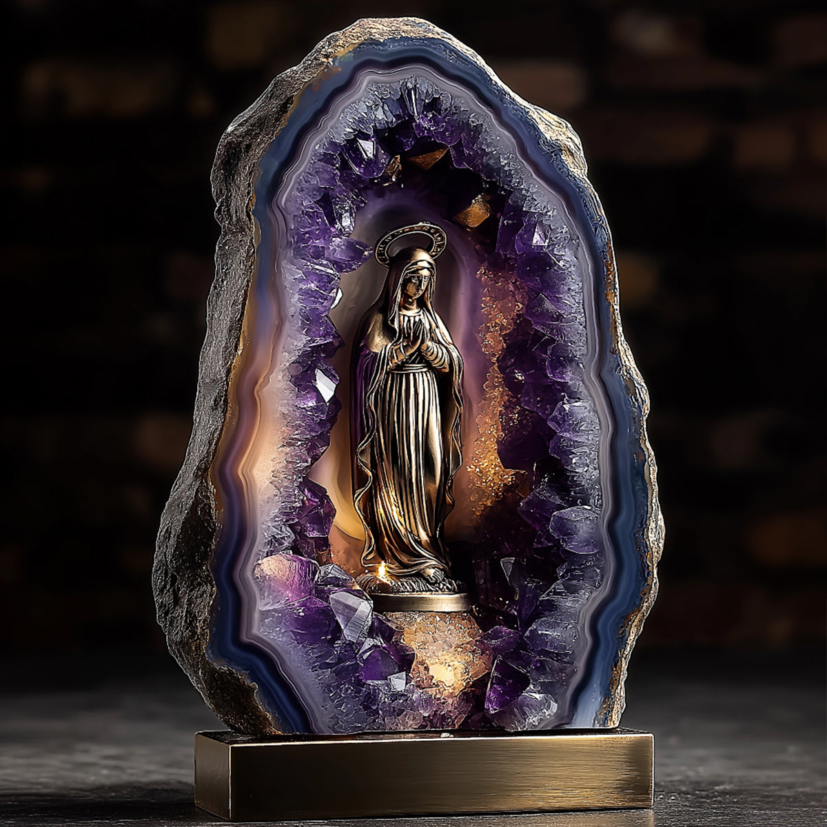 Amethyst Style Mother Mary - Personalized Christian Custom Shaped Acrylic Plaque