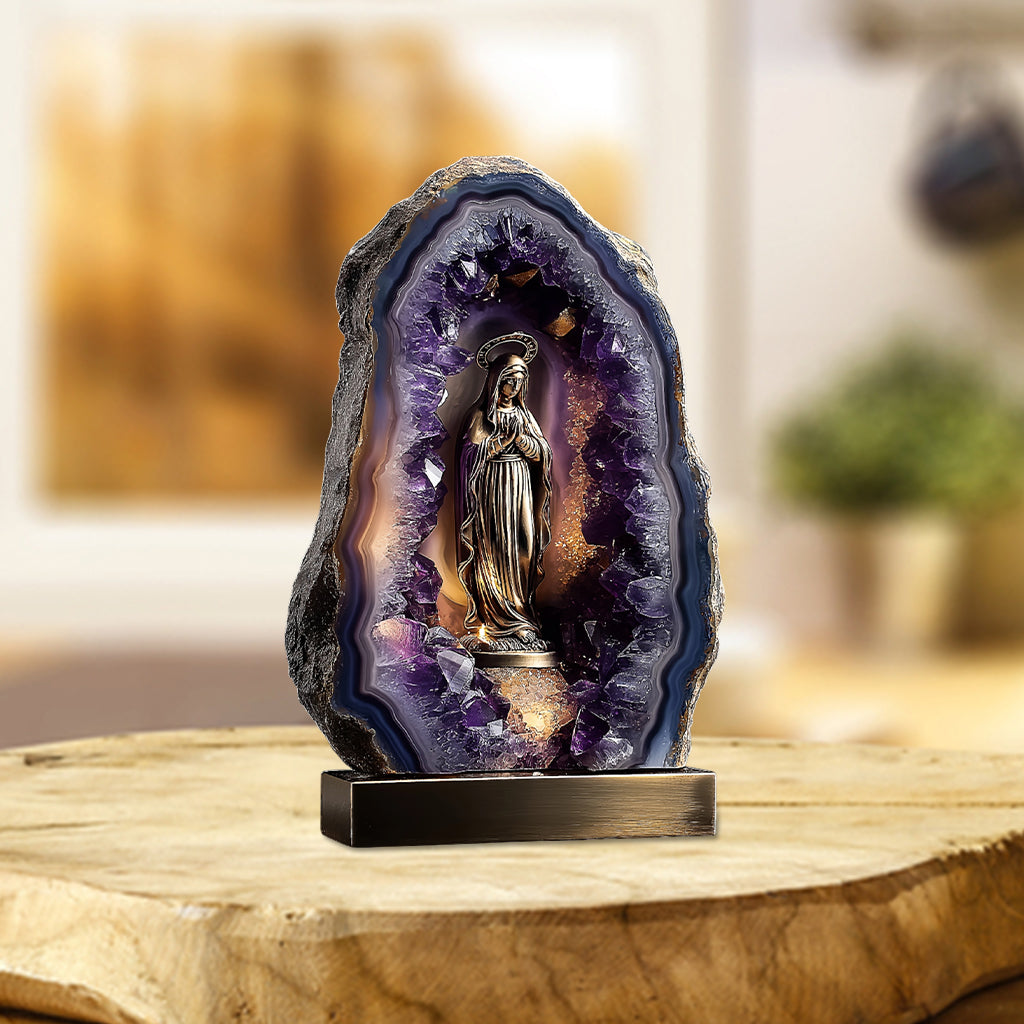 Amethyst Style Mother Mary - Personalized Christian Custom Shaped Acrylic Plaque