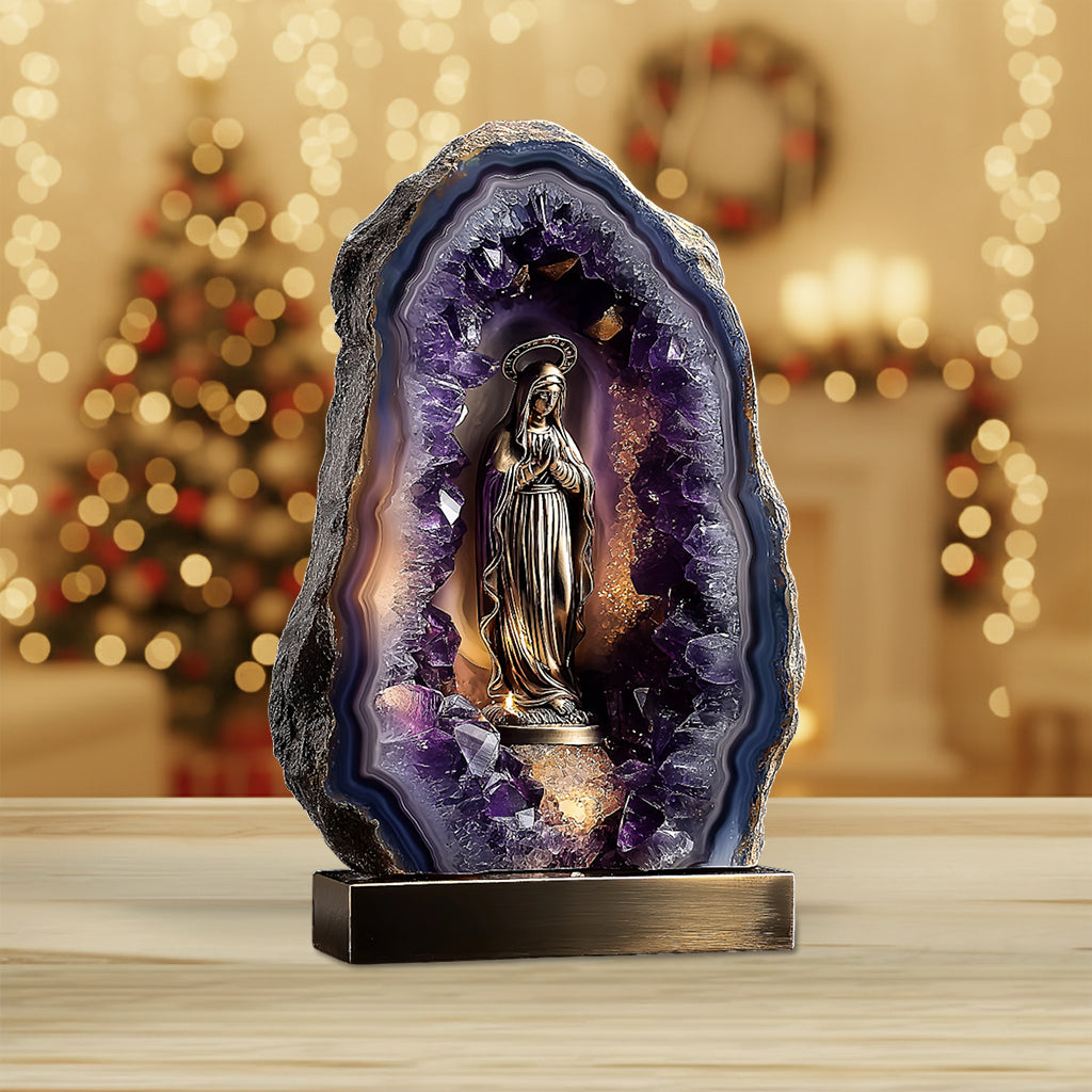 Amethyst Style Mother Mary - Personalized Christian Custom Shaped Acrylic Plaque