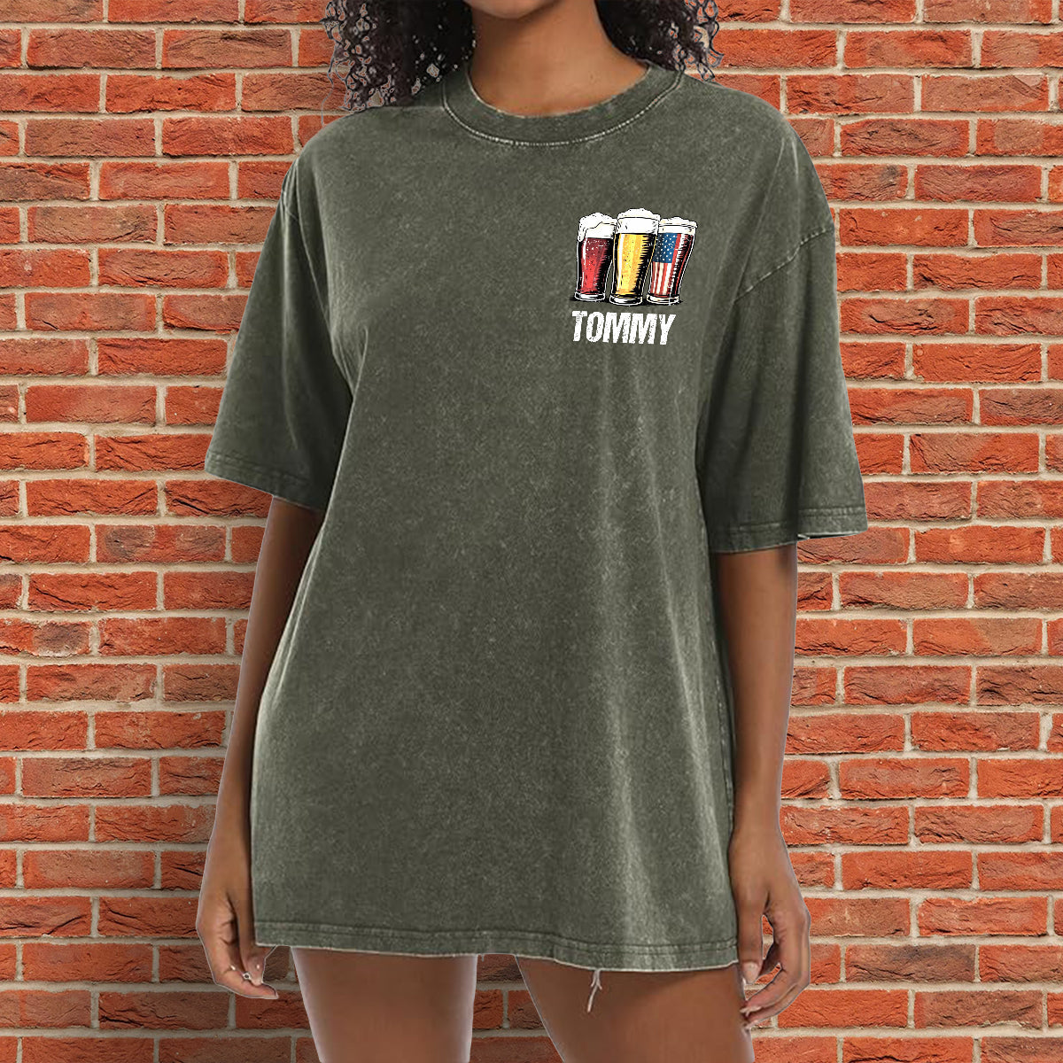 Red, White & Brew - Personalized Beer Wash T-Shirt