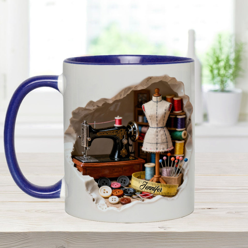 Love Sewing Miniature Sewing Room - Personalized Sewing Accent Mug