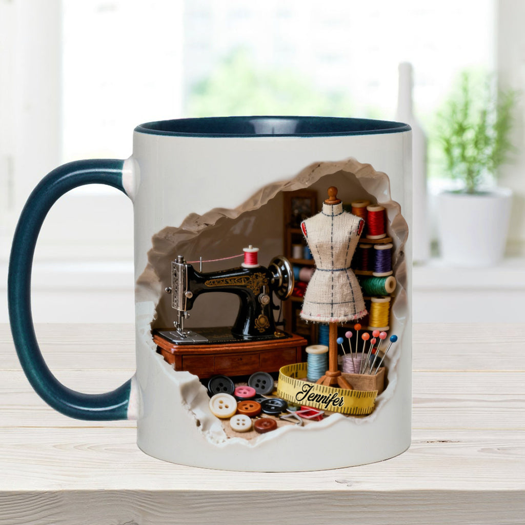 Love Sewing Miniature Sewing Room - Personalized Sewing Accent Mug