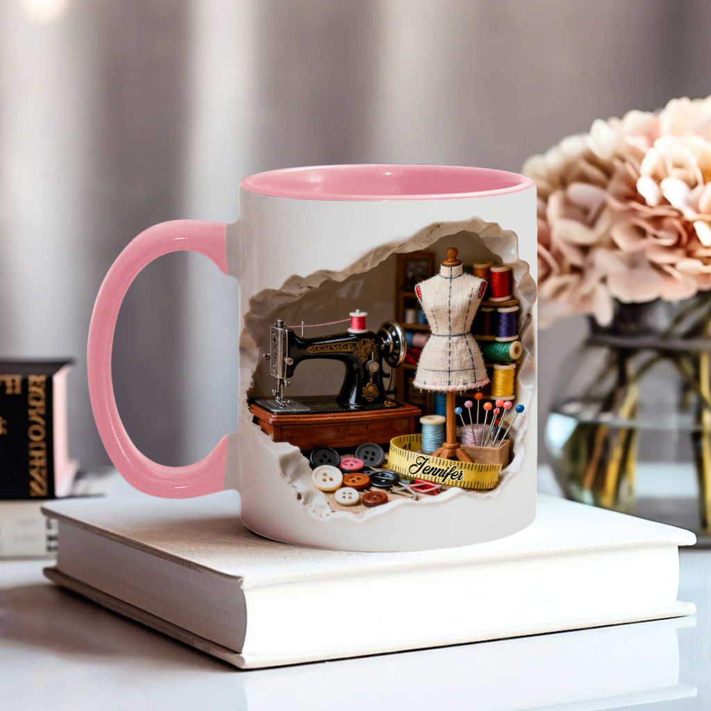Love Sewing Miniature Sewing Room - Personalized Sewing Accent Mug