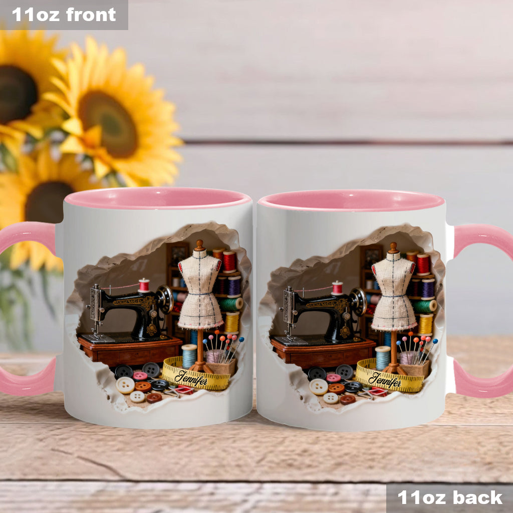 Love Sewing Miniature Sewing Room - Personalized Sewing Accent Mug