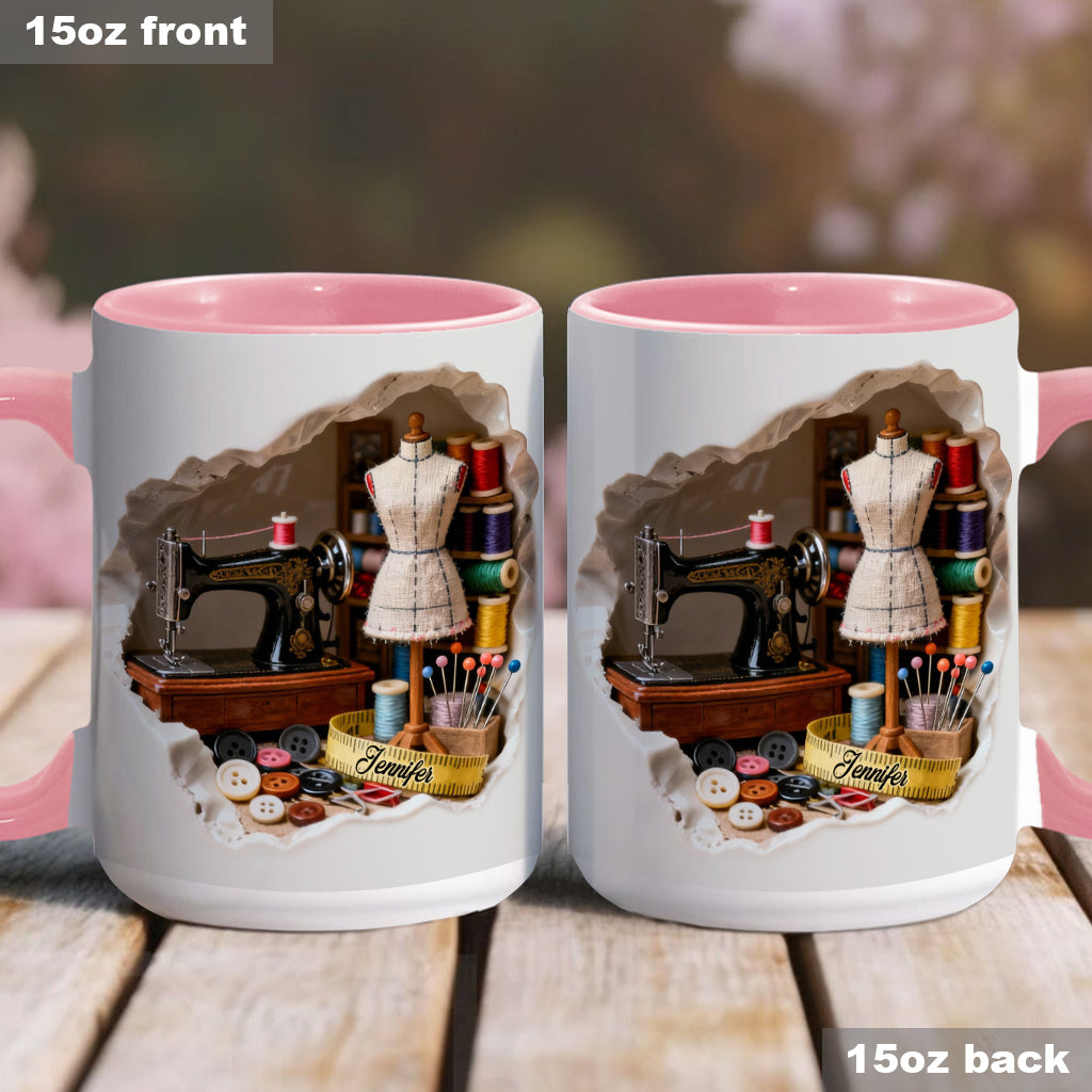 Love Sewing Miniature Sewing Room - Personalized Sewing Accent Mug