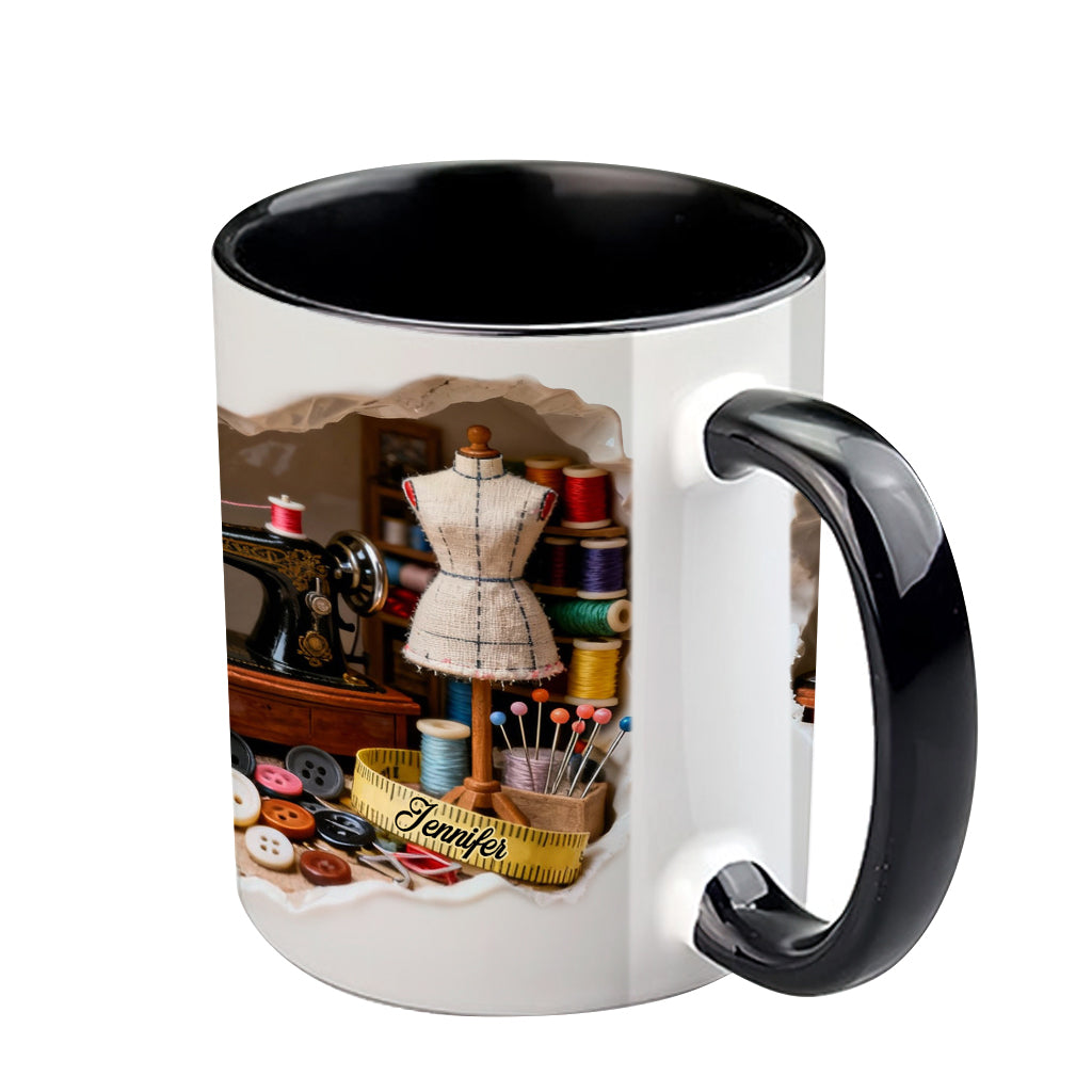 Love Sewing Miniature Sewing Room - Personalized Sewing Accent Mug