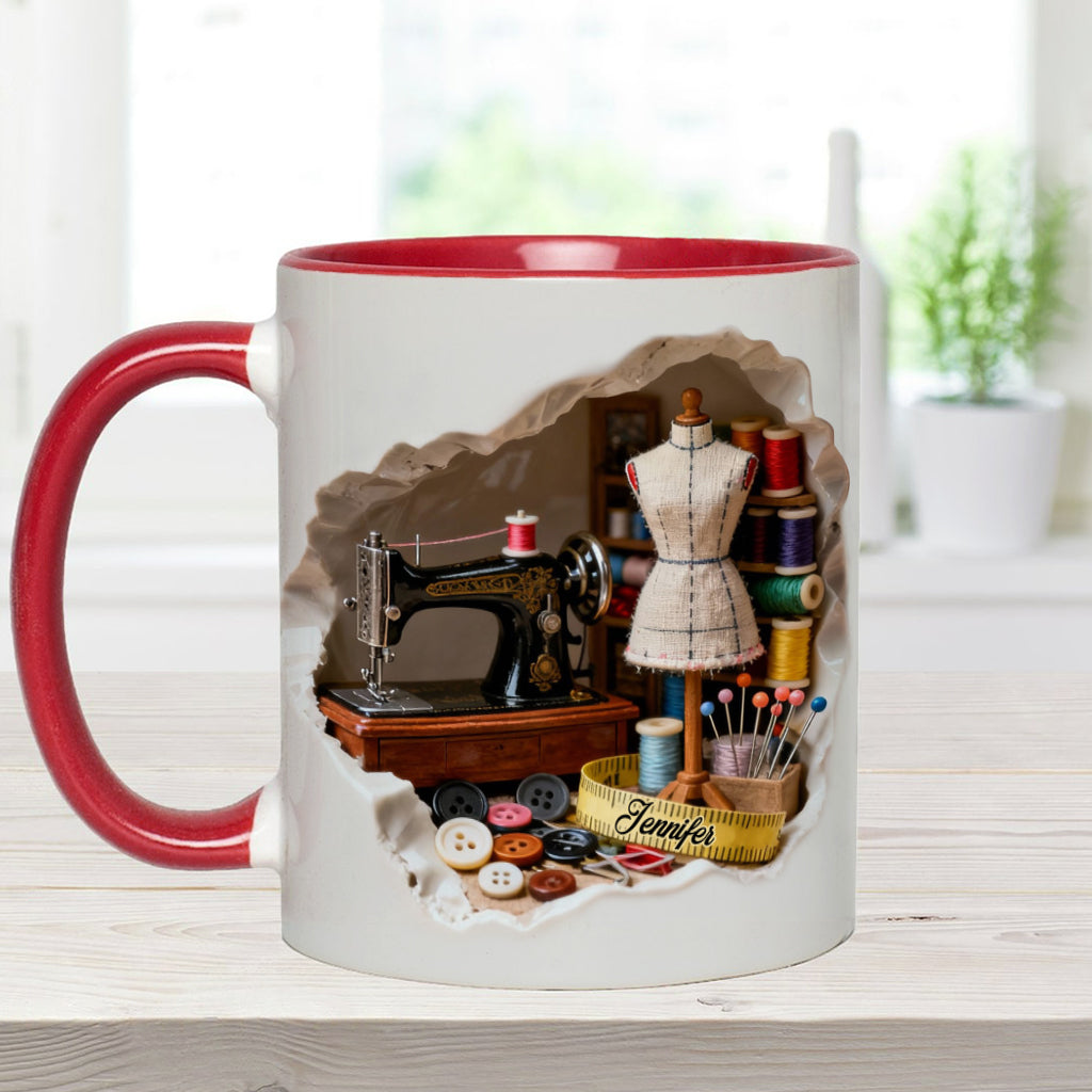 Love Sewing Miniature Sewing Room - Personalized Sewing Accent Mug