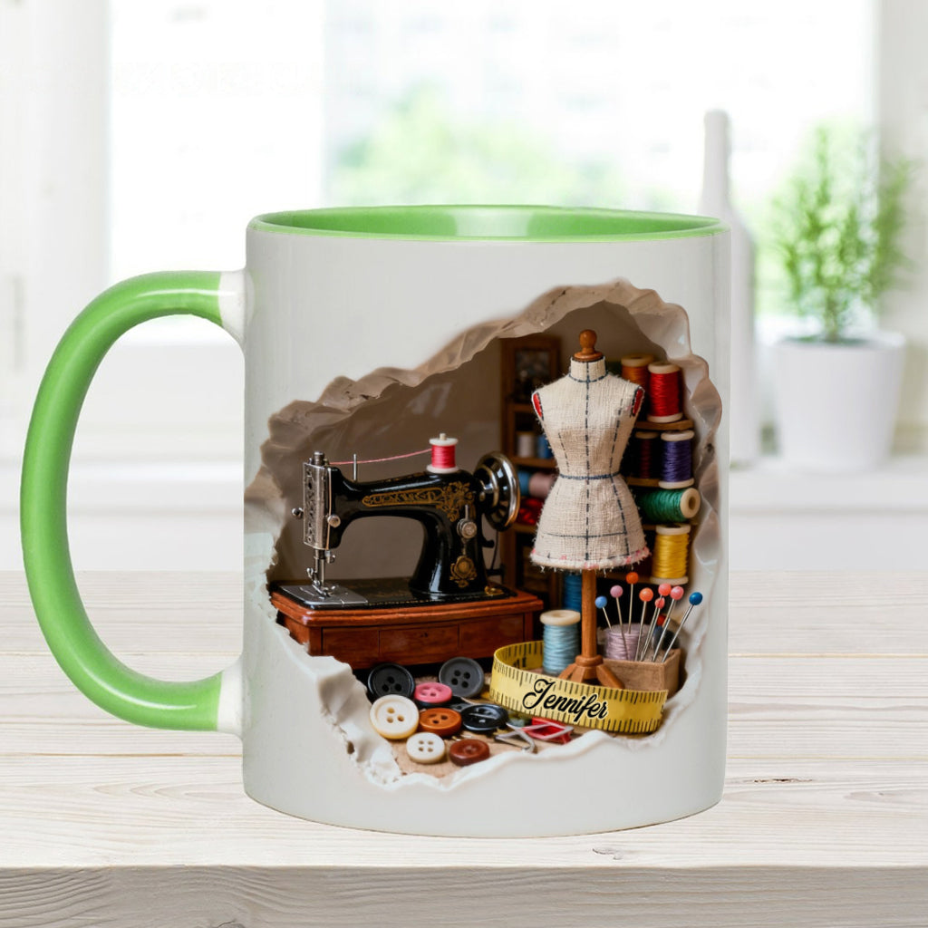 Love Sewing Miniature Sewing Room - Personalized Sewing Accent Mug