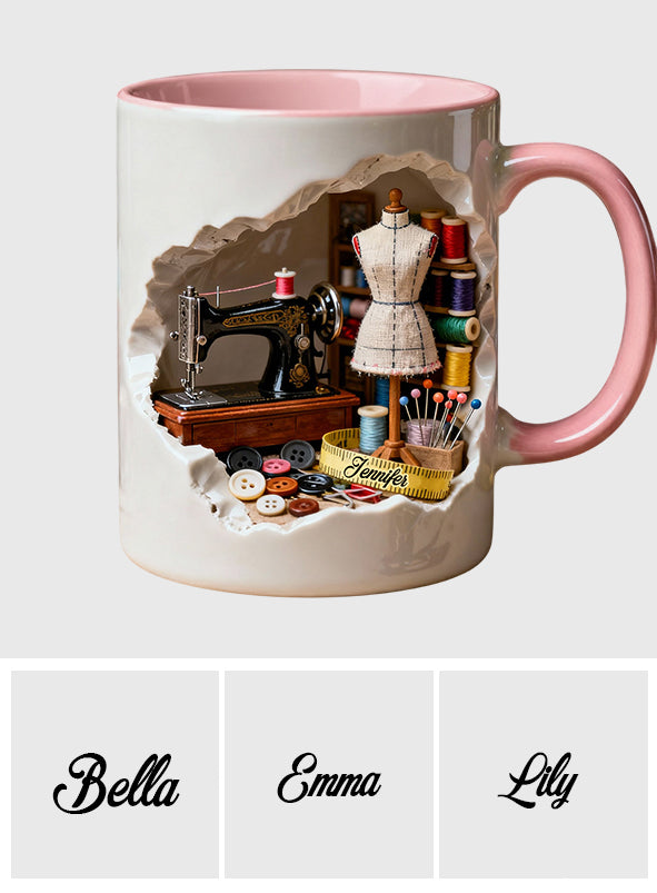 Love Sewing Miniature Sewing Room - Personalized Sewing Accent Mug