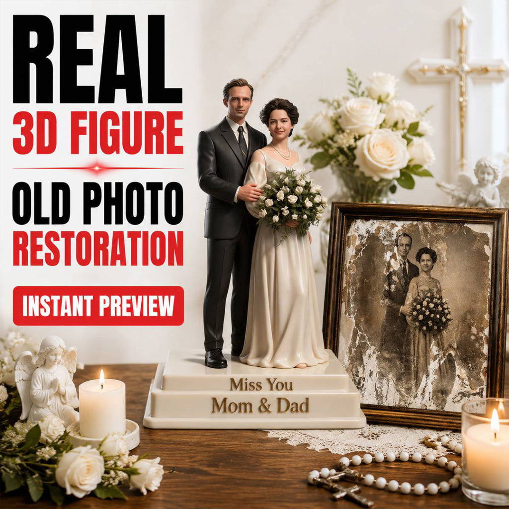 Bringen Sie die Erinnerungen zurück, Alte Foto-Restaurierung - Personalisierte Premium 3D-Figur