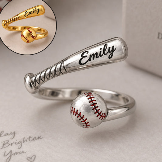 Liebe Softball, Baseball - Personalisierbarer verstellbarer Ring