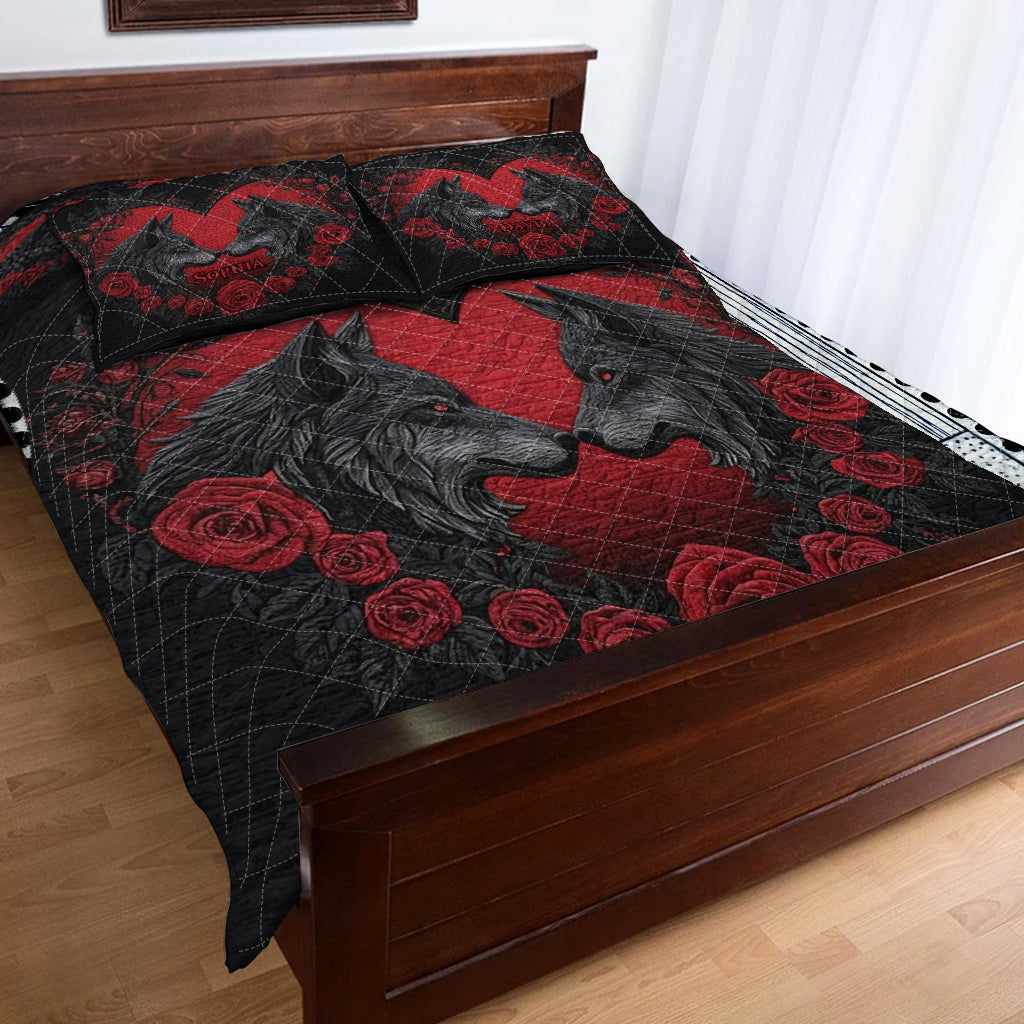 You & Me We Got This - Personalized Wolf Quilt Set