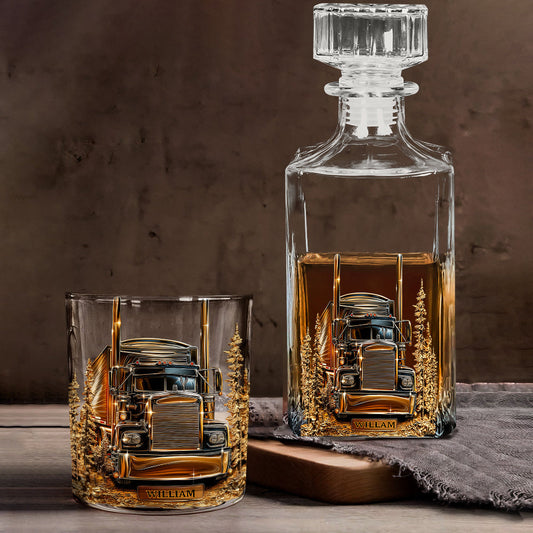 Bestes Trucker-Whisky-Dekanter-Set – Personalisiertes Trucker-Whisky-Dekanter-Set