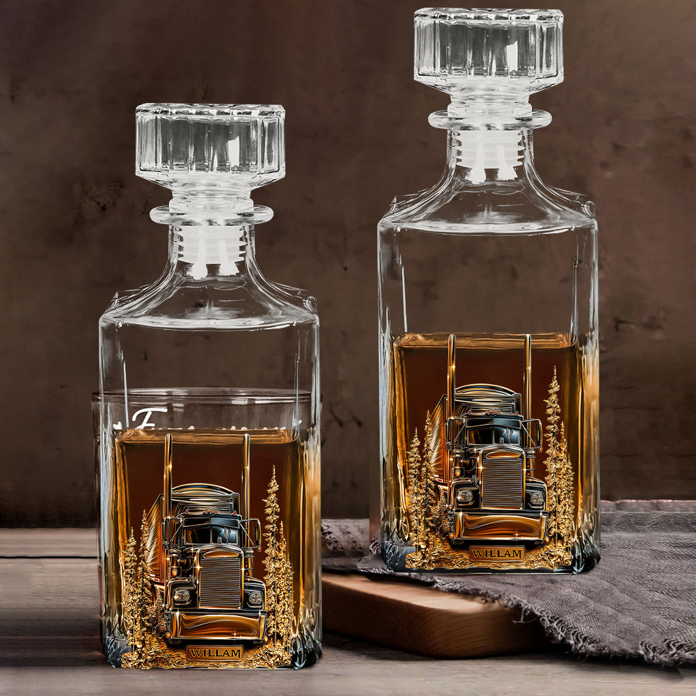 Best Truck Driver - Personalized Trucker Whiskey Decanter Set