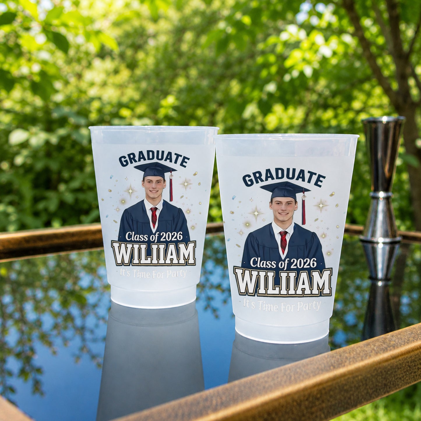 Es ist Zeit für die Party - Personalisierter Abschluss-Frostbecher