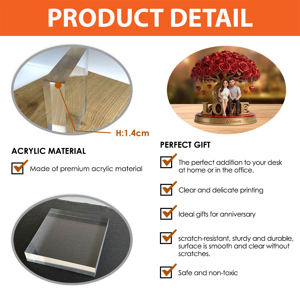 You And Me - Personalized Couple Custom Shaped Acrylic Plaque