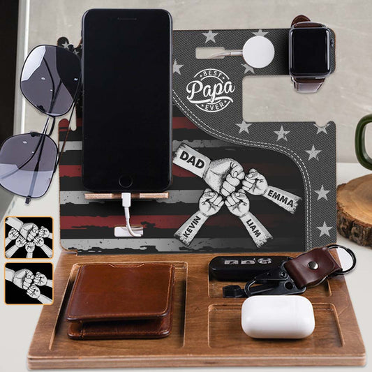 Fist Bump Daddy Grandpa - Personalized Father Docking Station