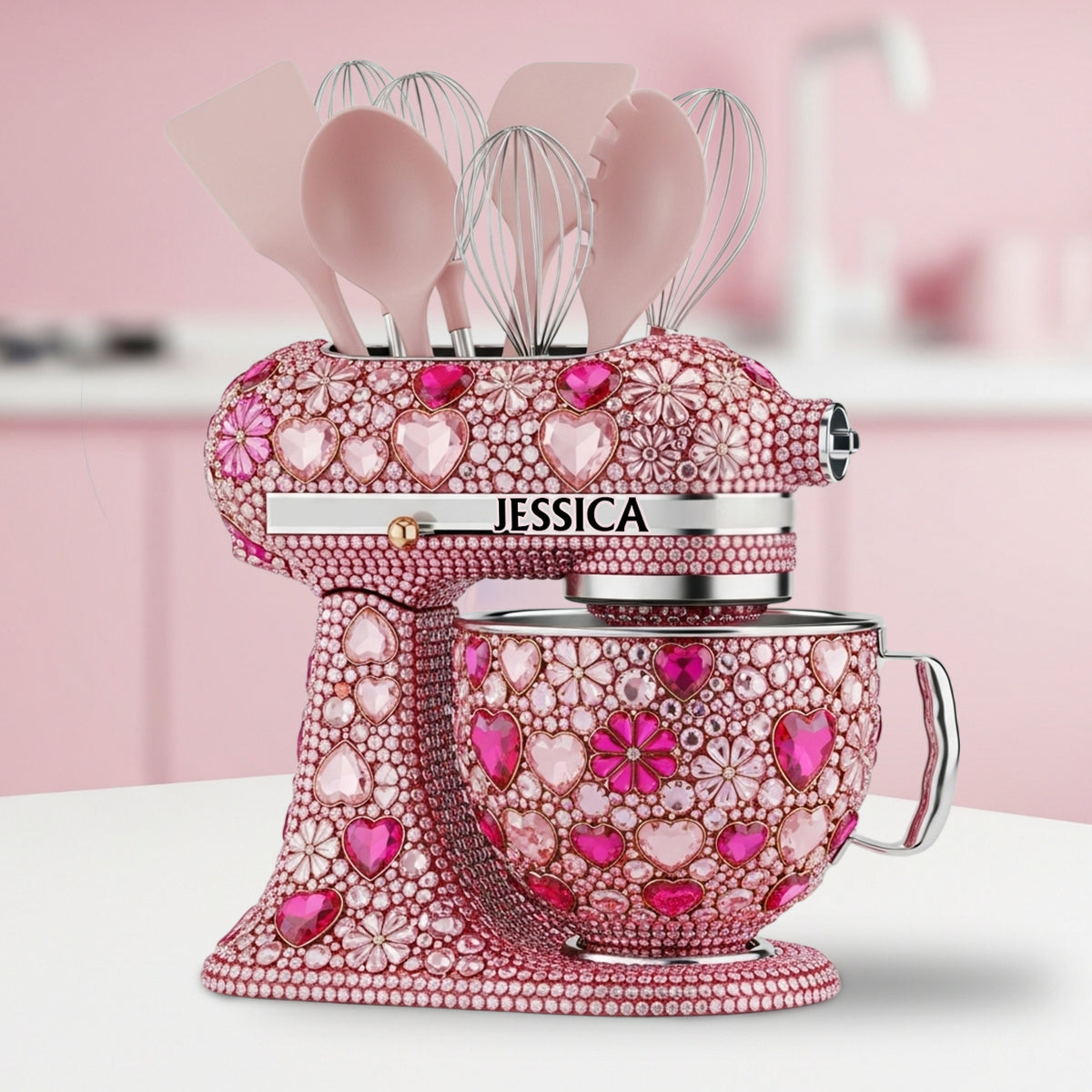 Love Baking - Personalized Baking Wooden Utensil Holder