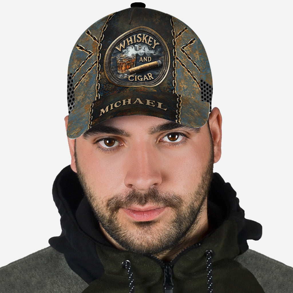 Whiskey And Cigar - Personalized Whisky Classic Cap