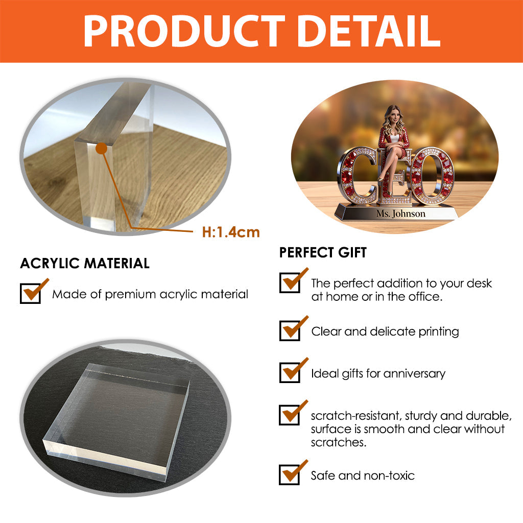 Custom Any Photo Perfect Office Decoration - Personalized Colleague Custom Shaped Acrylic Plaque