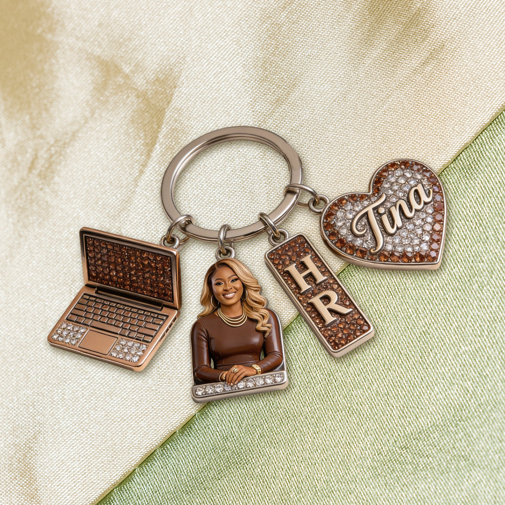 Custom Any Photo, Any Title - Personalized Colleague Premium Keychain With Charms