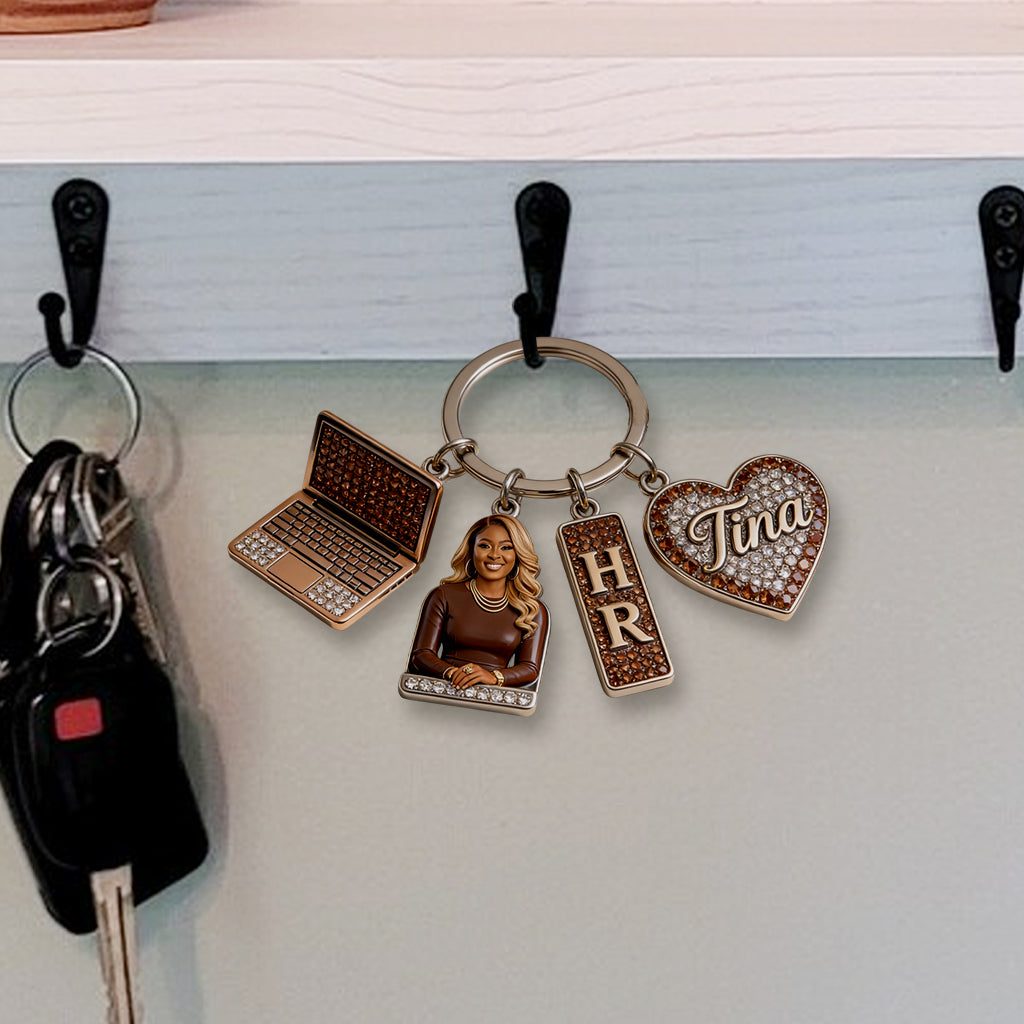 Custom Any Photo, Any Title - Personalized Colleague Premium Keychain With Charms