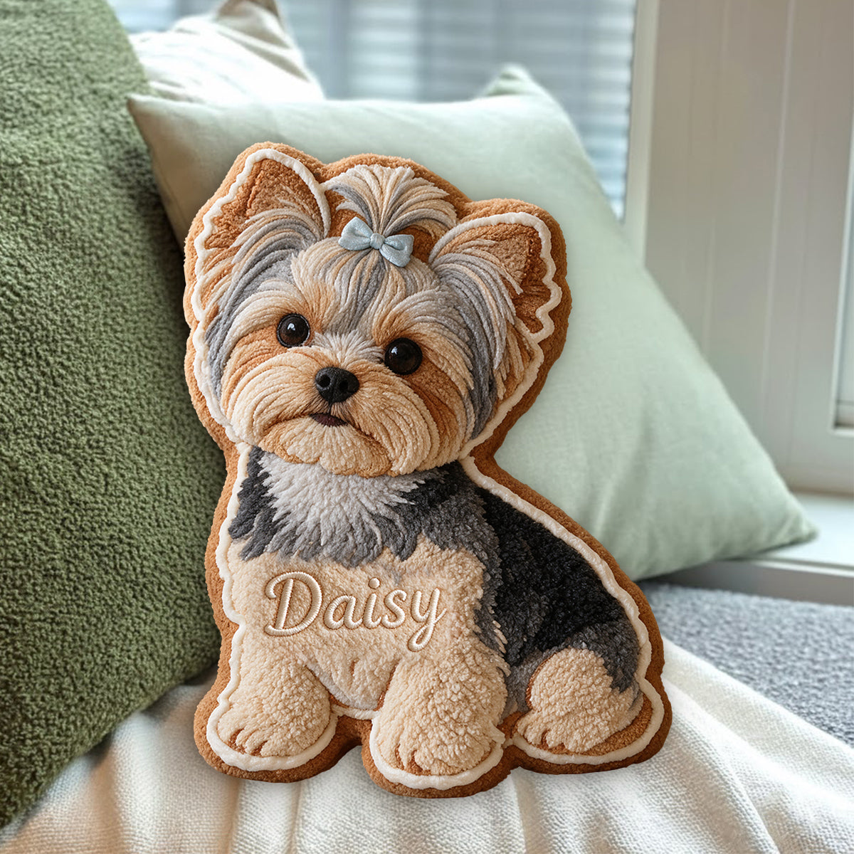 Cute Gingerbread - Personalized Dog Premium Faux Fur Pillow