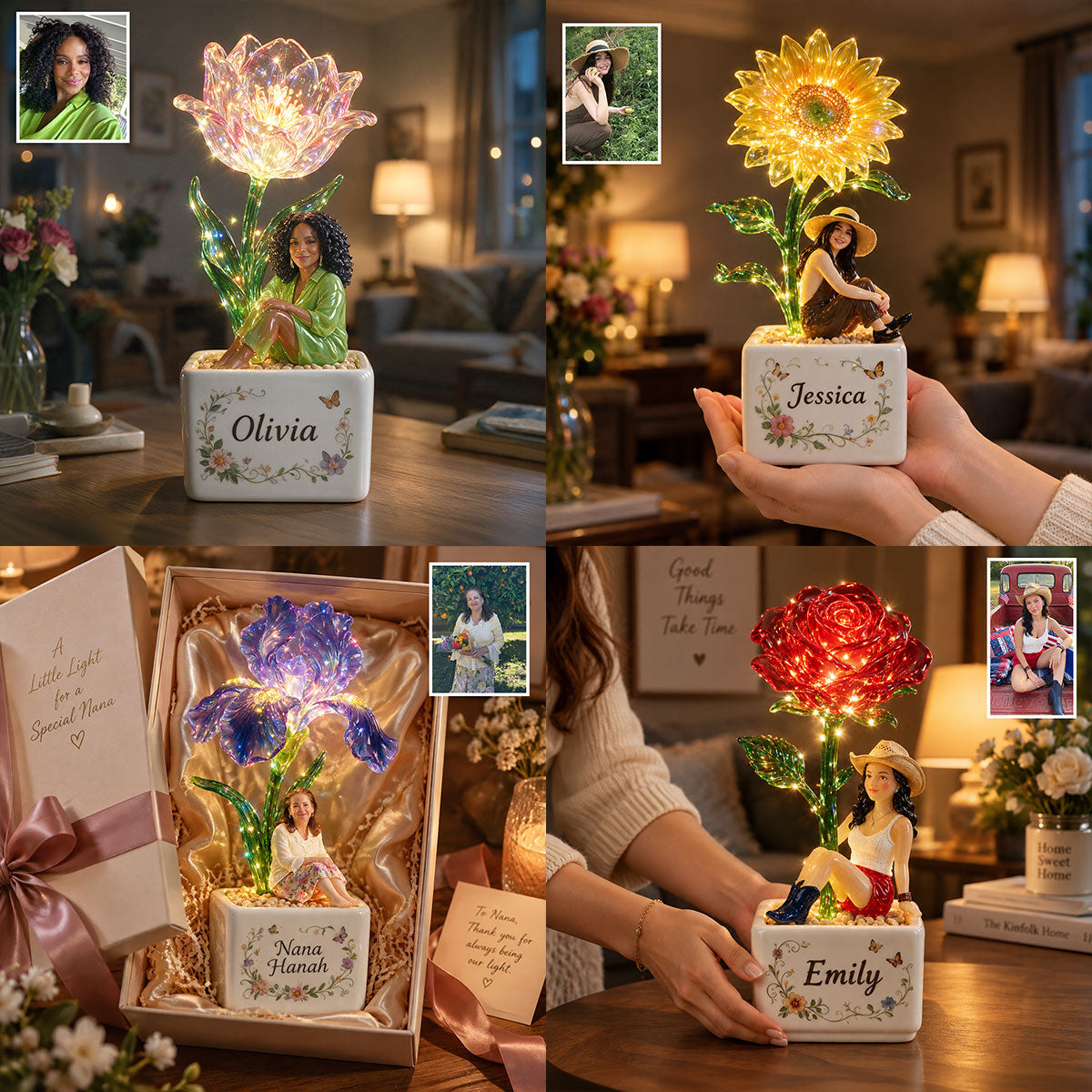Aime-moi - Pot en céramique LED personnalisé