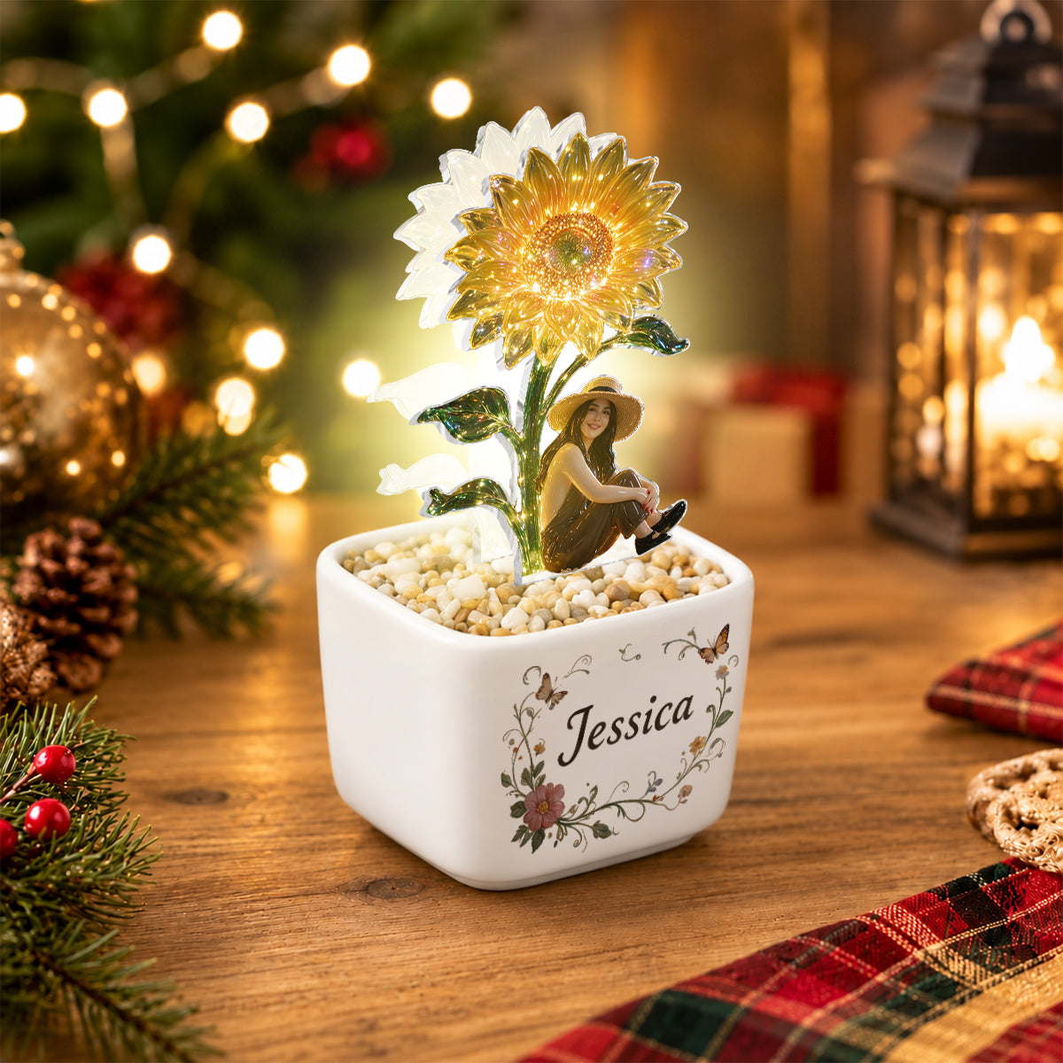 Aime-moi - Pot en céramique LED personnalisé