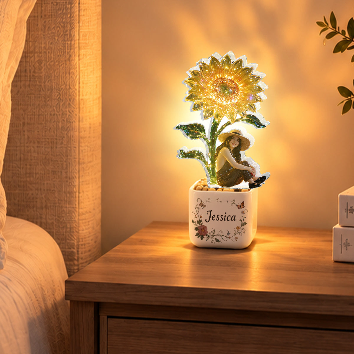 Aime-moi - Pot en céramique LED personnalisé