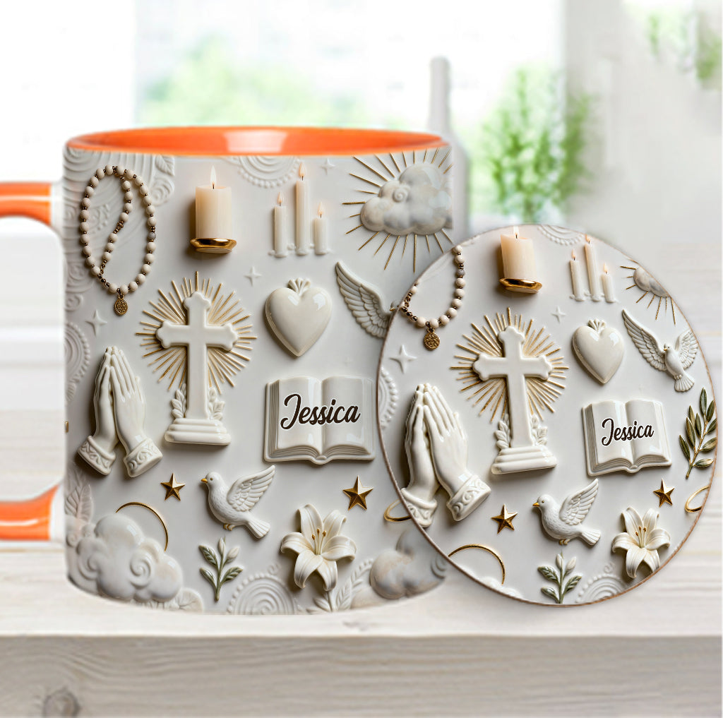 Faith Over Fear - Personalized Christian Accent Mug & Coaster