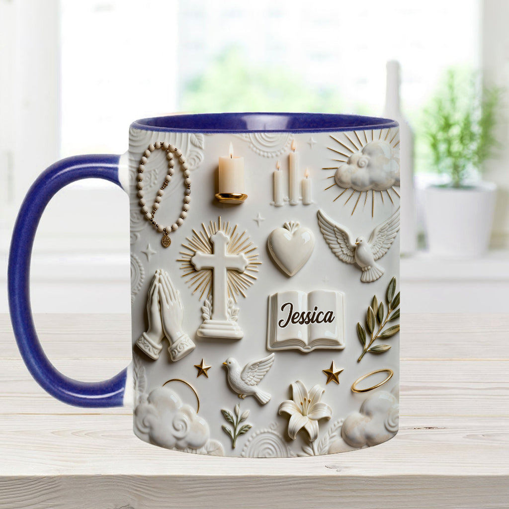 Faith Over Fear - Personalized Christian Accent Mug & Coaster