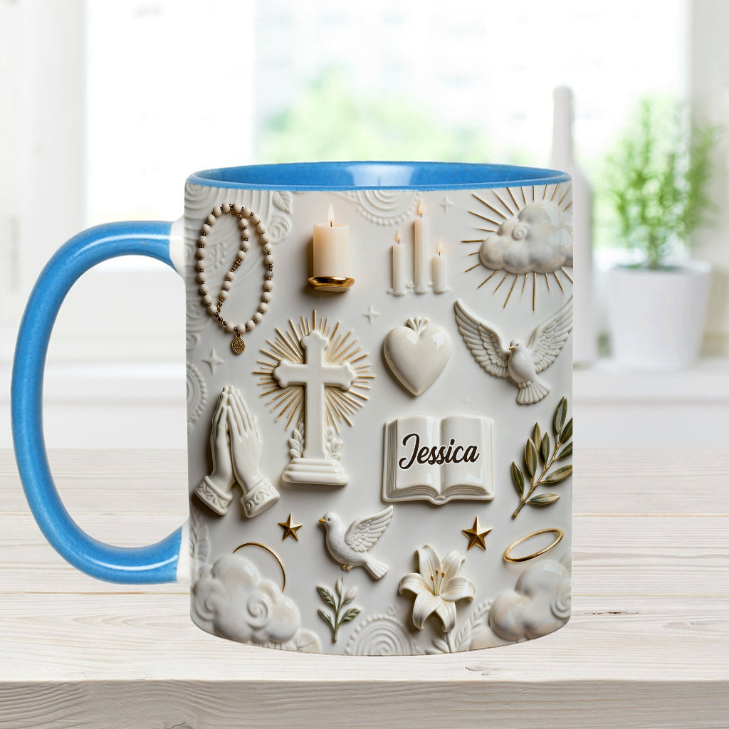 Faith Over Fear - Personalized Christian Accent Mug & Coaster