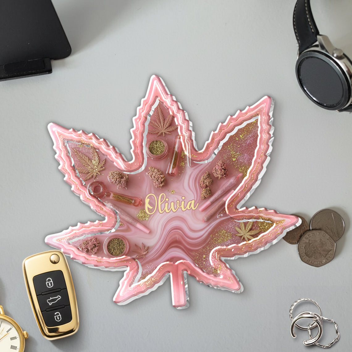 Kiffer & Raucher – Personalisierte Auffangschale für Gras