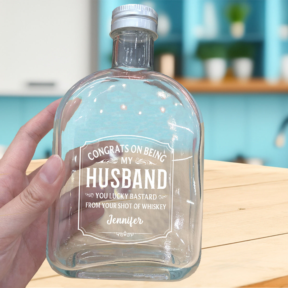 Cheers To My Amazing Husband - Personalized Couple Wine Bottle