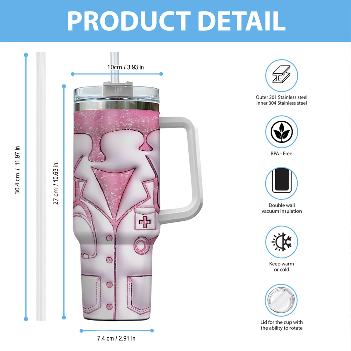 Nurse Life - Personalized Nurse Tumbler With Handle