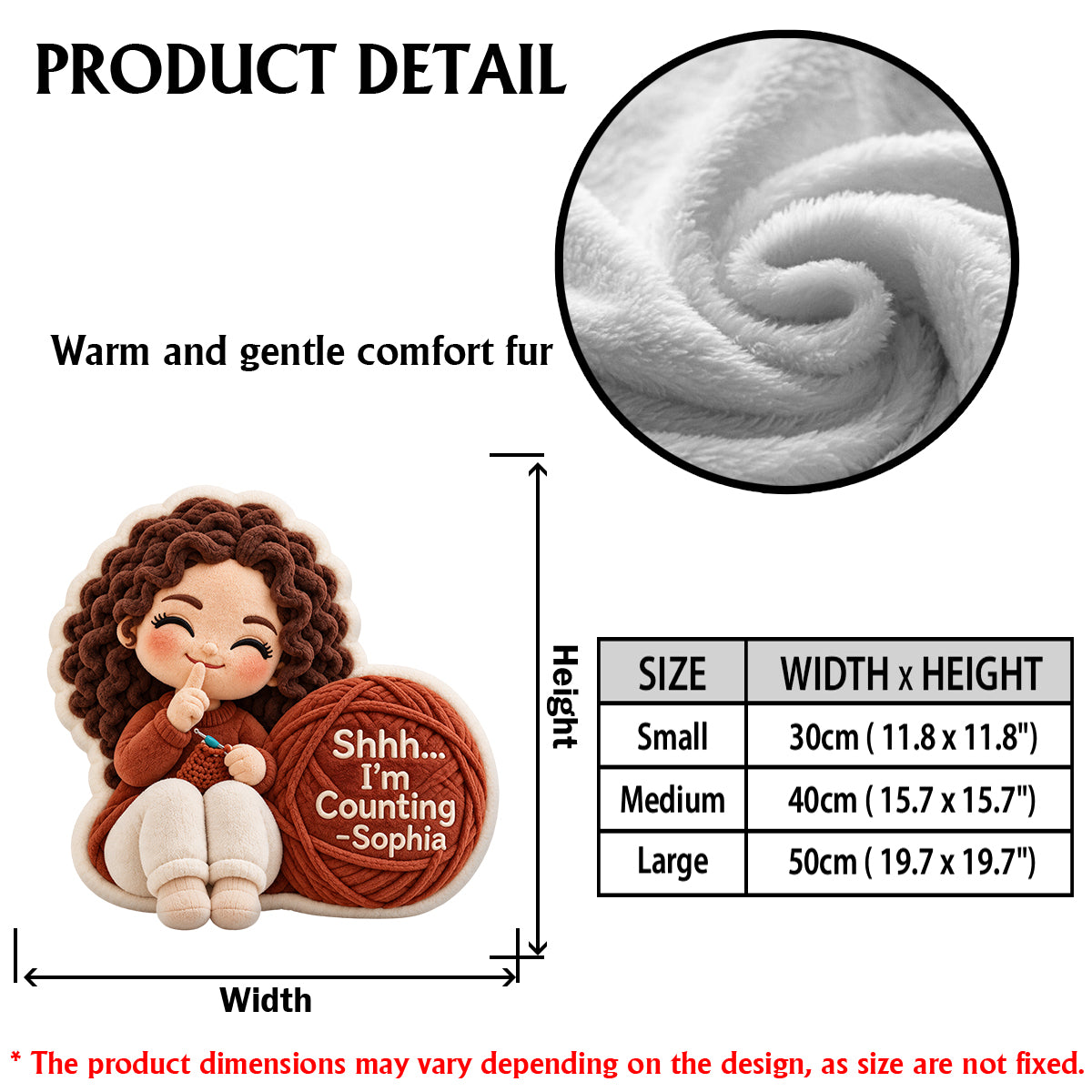Shhh...I'm Counting - Personalized Crocheting Premium Faux Fur Pillow