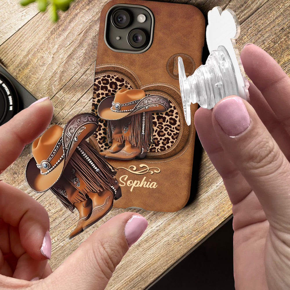 Cowgirl-Stiefel – Personalisierte Handyhülle mit Cowgirl-Vollprint