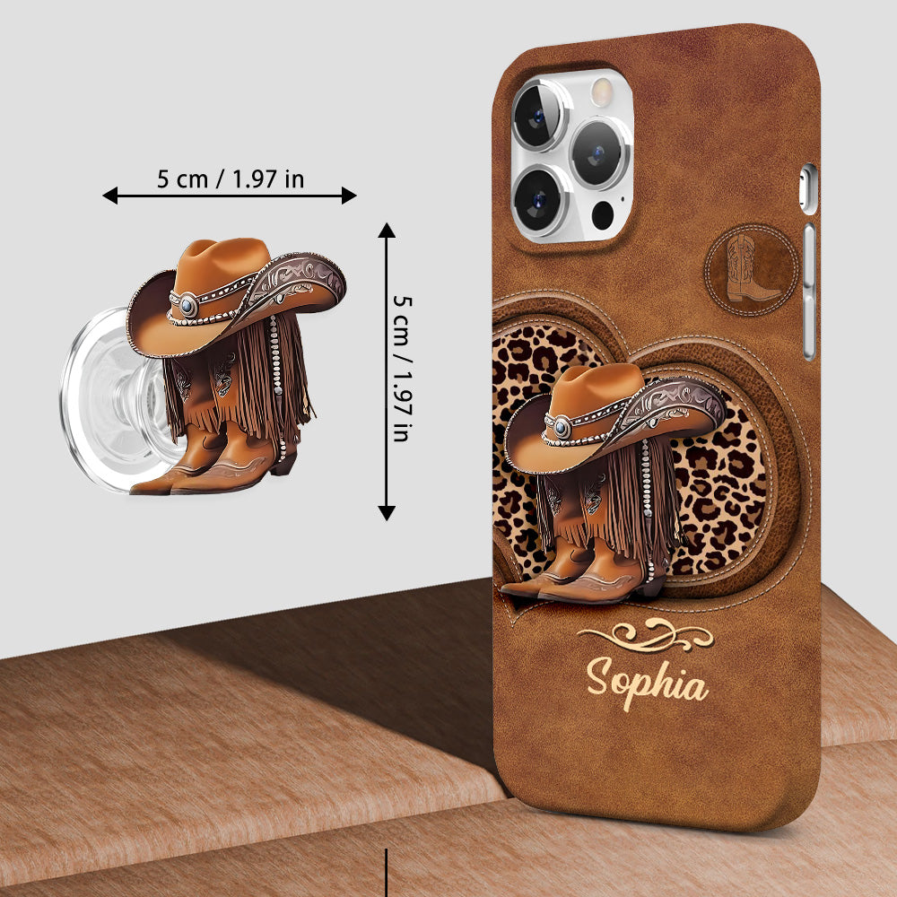 Cowgirl-Stiefel – Personalisierte Handyhülle mit Cowgirl-Vollprint