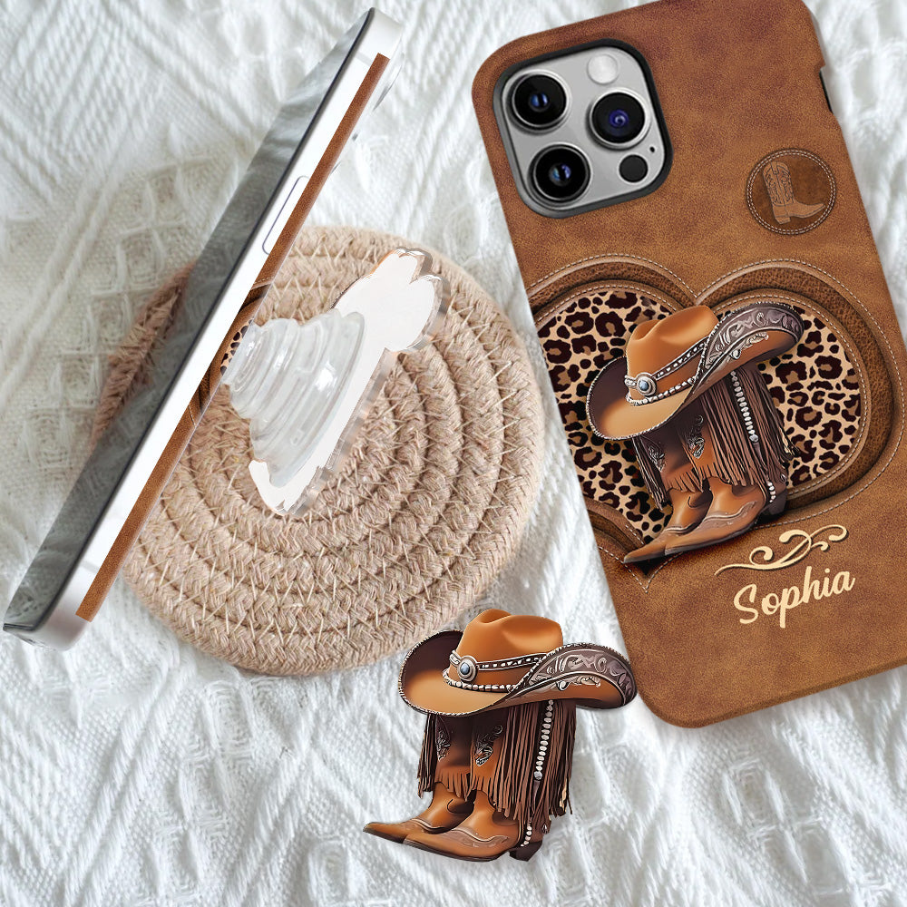 Cowgirl-Stiefel – Personalisierte Handyhülle mit Cowgirl-Vollprint