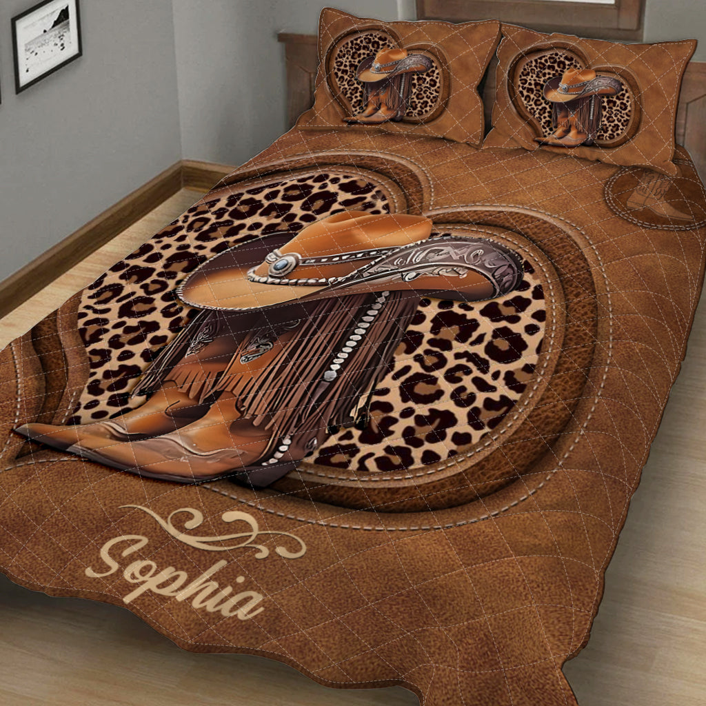 Cowgirl Boots - Personalized Cowgirl Quilt Set