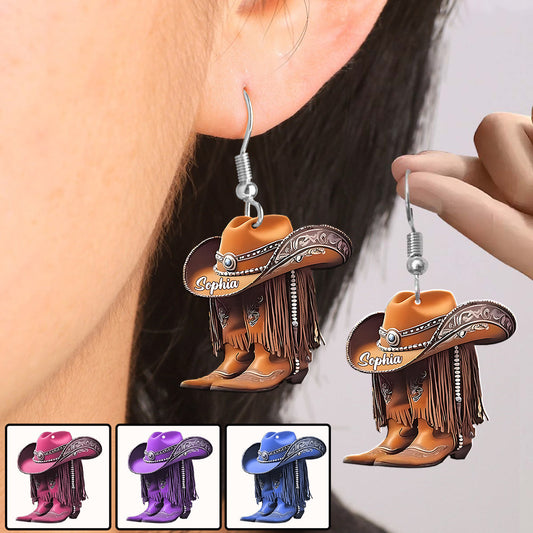 Cowgirl-Stiefel – personalisierte Cowgirl-Ohrringe