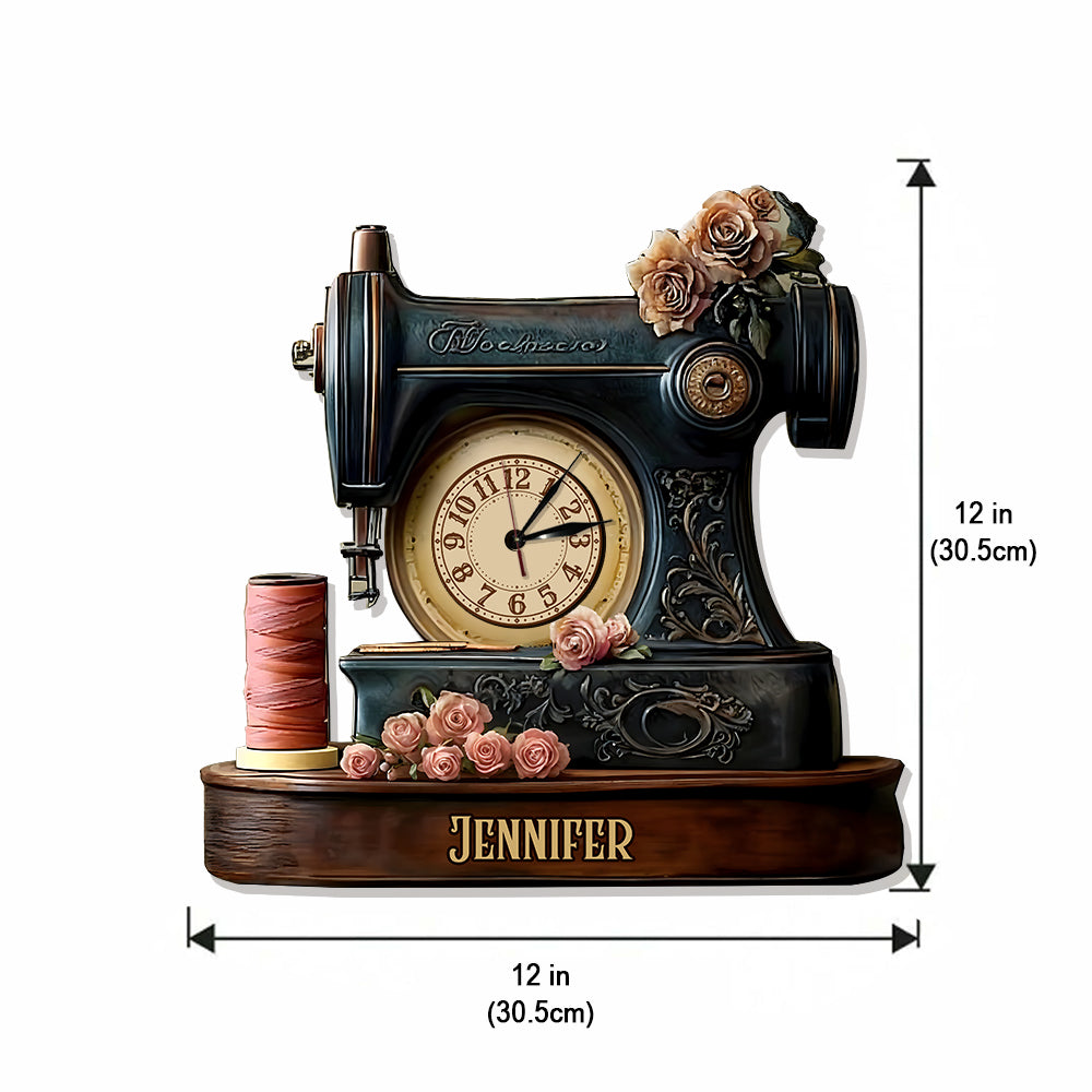 L'heure de la couture - Horloge murale lumineuse LED personnalisée pour la couture