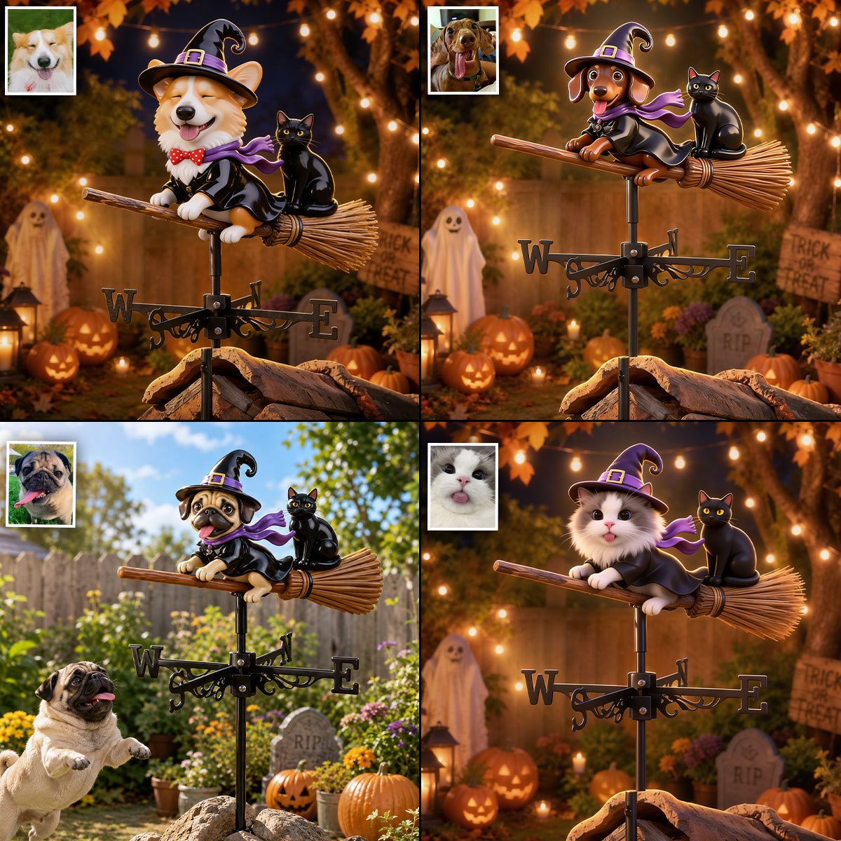 Geschenk für Tierbesitzer, Halloween Geschenk - Personalisierte Wetterfahne