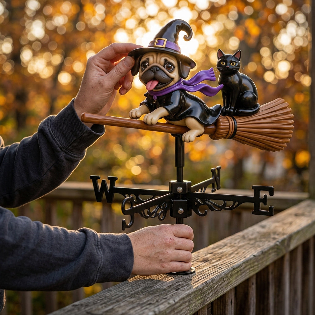 Geschenk für Tierbesitzer, Halloween Geschenk - Personalisierte Wetterfahne