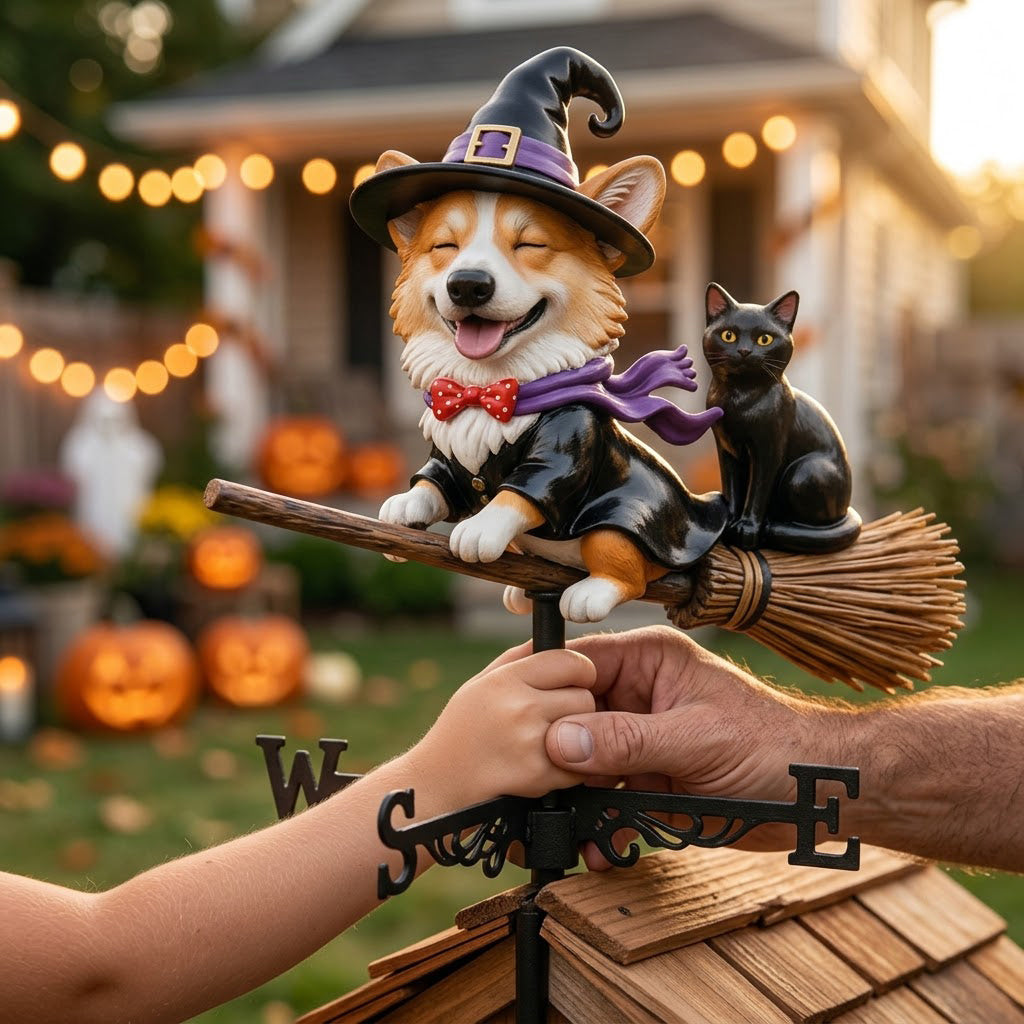 Geschenk für Tierbesitzer, Halloween Geschenk - Personalisierte Wetterfahne