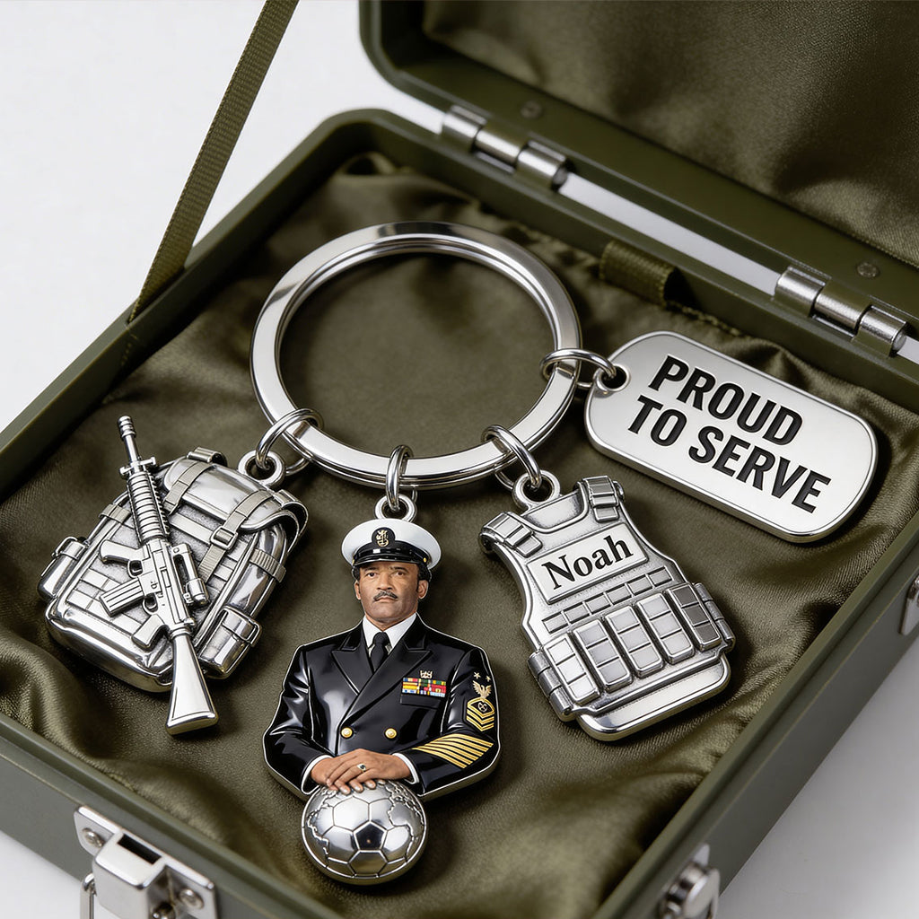 Military Veteran - Personalized Veteran Keychain With Charms