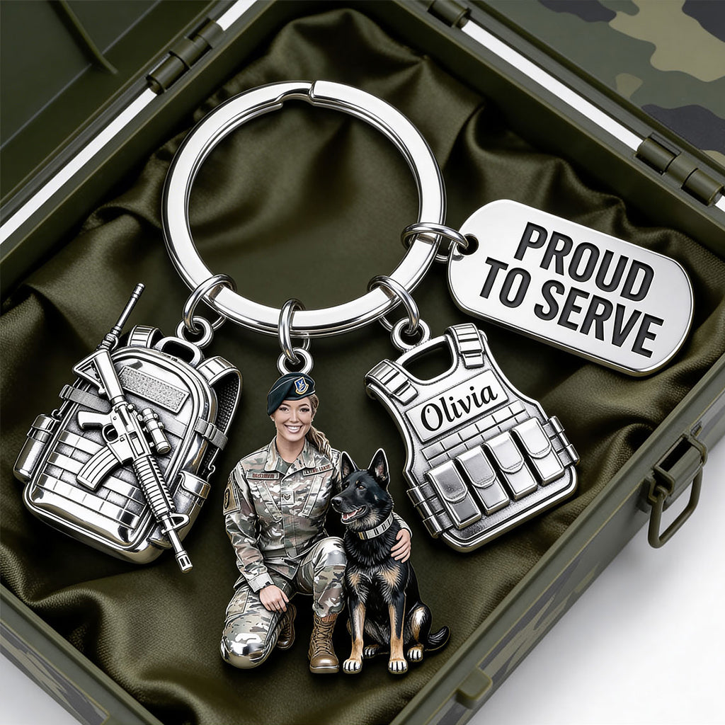 Military Veteran - Personalized Veteran Keychain With Charms